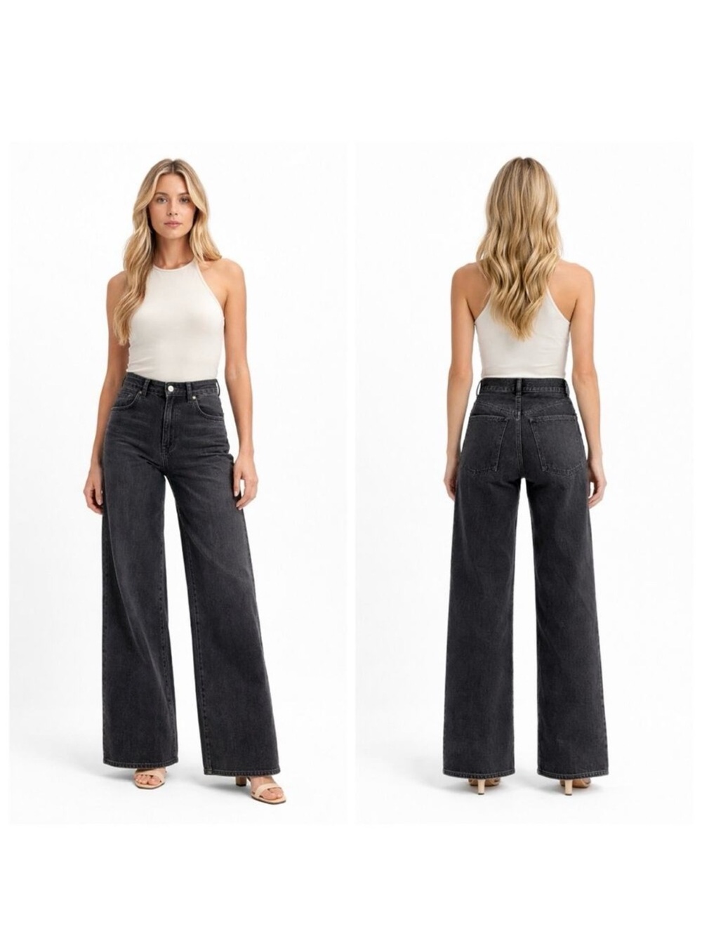 Madewell Supewide-leg Jeans in Black Wash Size 27